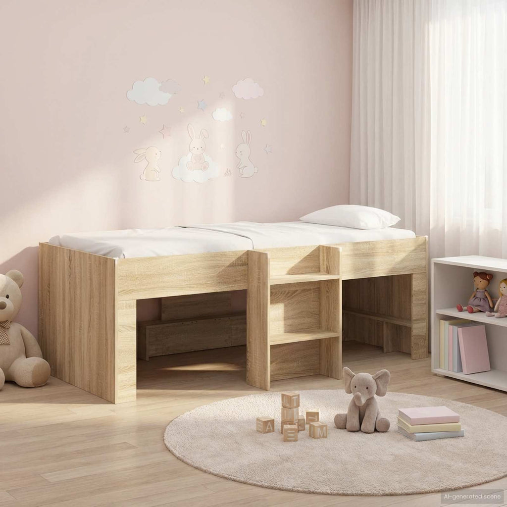 vidaXL Hochbett für Kinder 2 pcs Sonoma-Eiche 90 x 200 cm