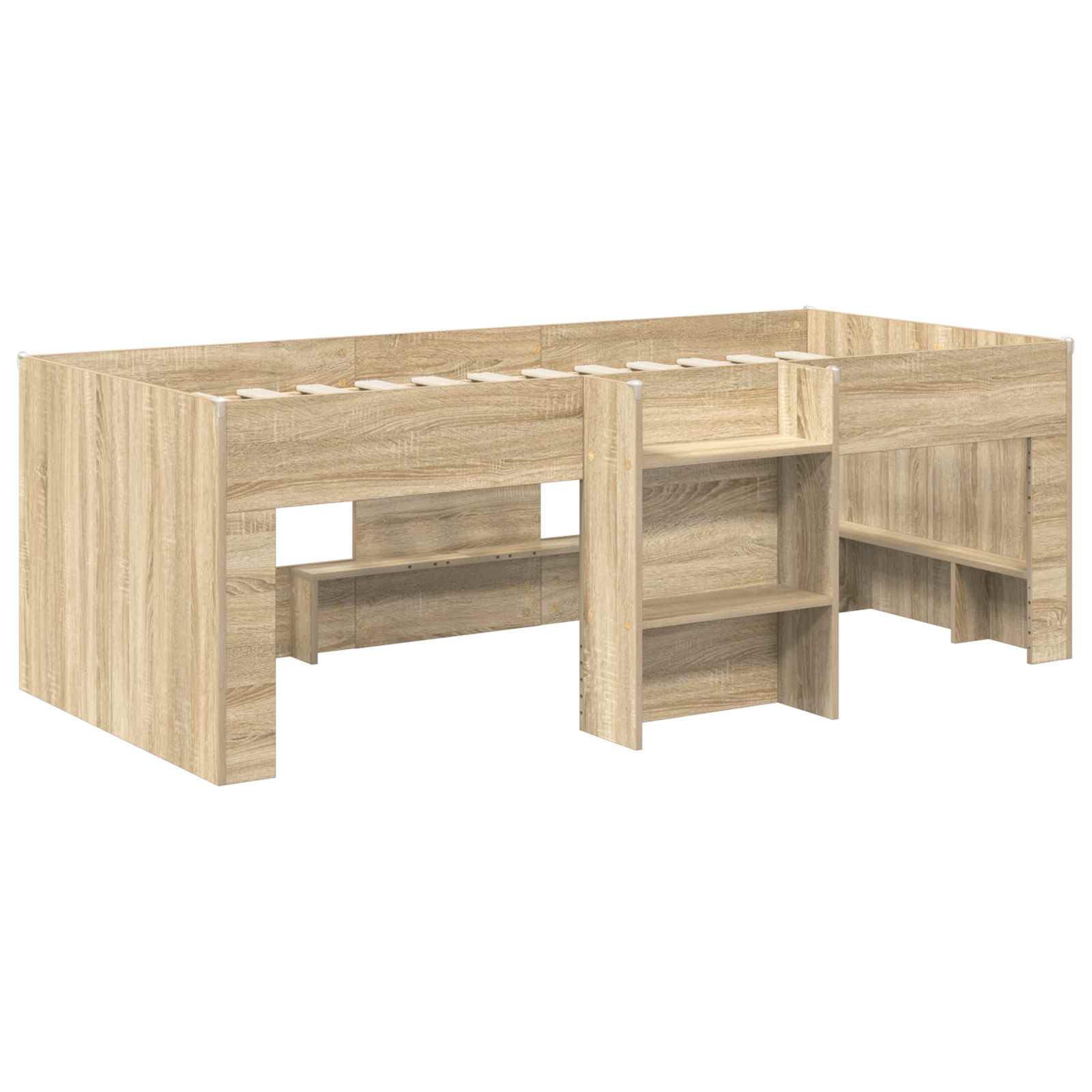 vidaXL Hochbett für Kinder 2 pcs Sonoma-Eiche 90 x 200 cm