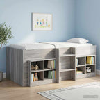 vidaXL Hochbett für Kinder 2 pcs Grau Sonoma 90 x 200 cm Holzwerkstoff