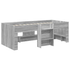 vidaXL Hochbett für Kinder 2 pcs Grau Sonoma 90 x 200 cm Holzwerkstoff