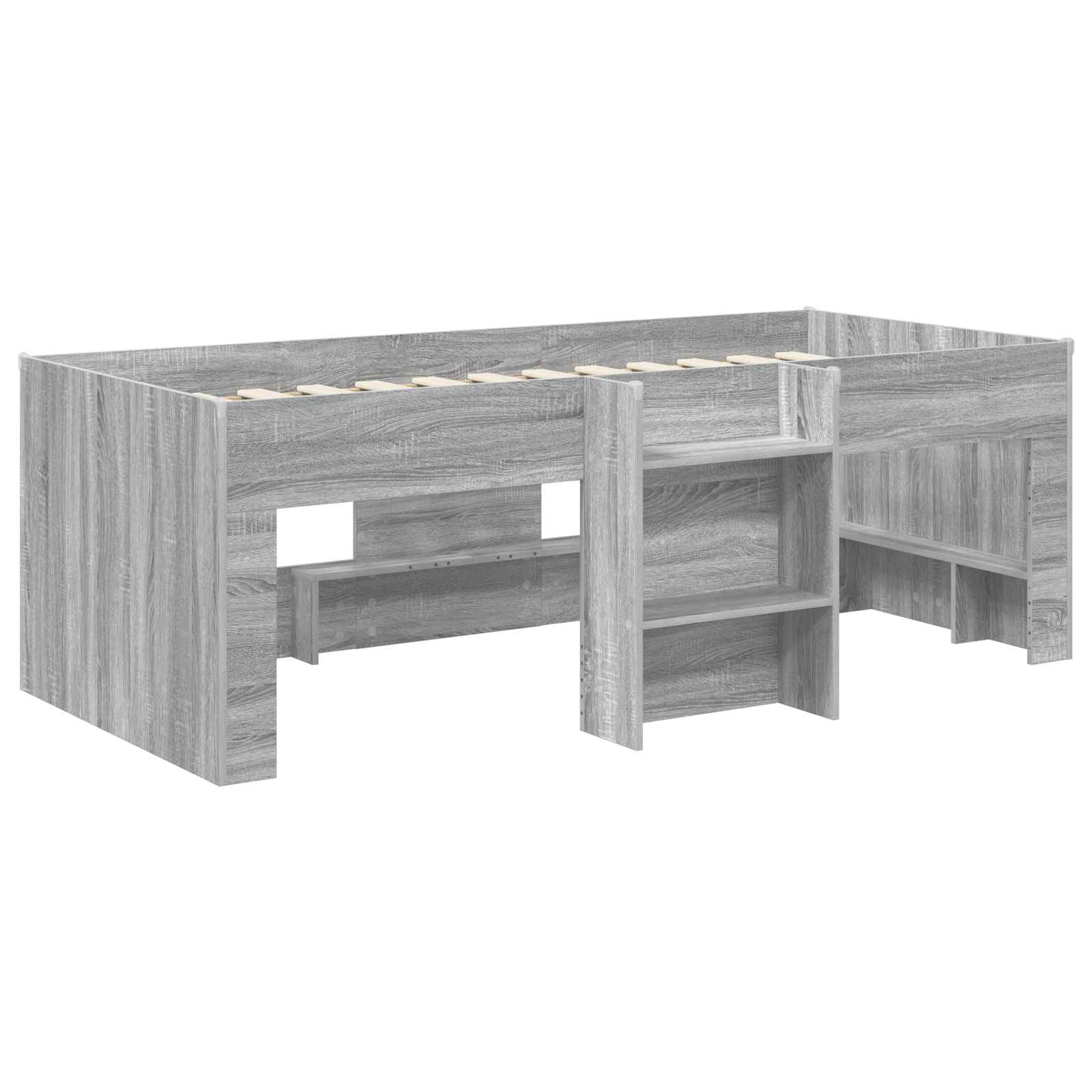 vidaXL Hochbett für Kinder 2 pcs Grau Sonoma 90 x 200 cm Holzwerkstoff
