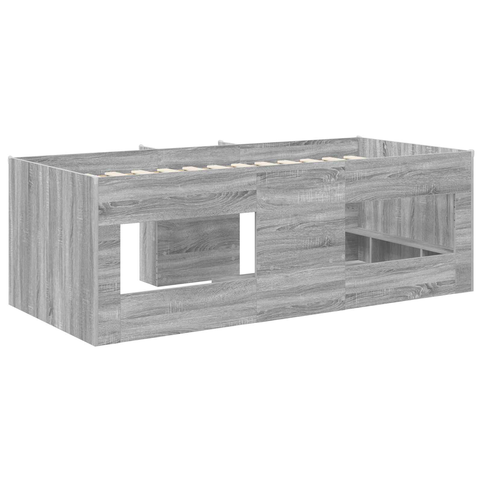 vidaXL Hochbett für Kinder 2 pcs Grau Sonoma 90 x 200 cm Holzwerkstoff