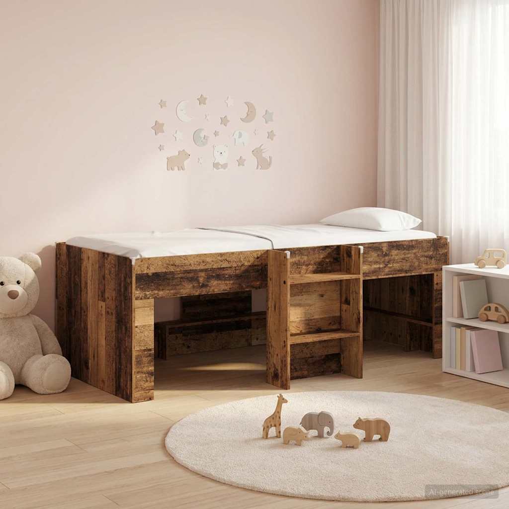 vidaXL Hochbett für Kinder 2 pcs Altholz 90 x 200 cm Holzwerkstoff