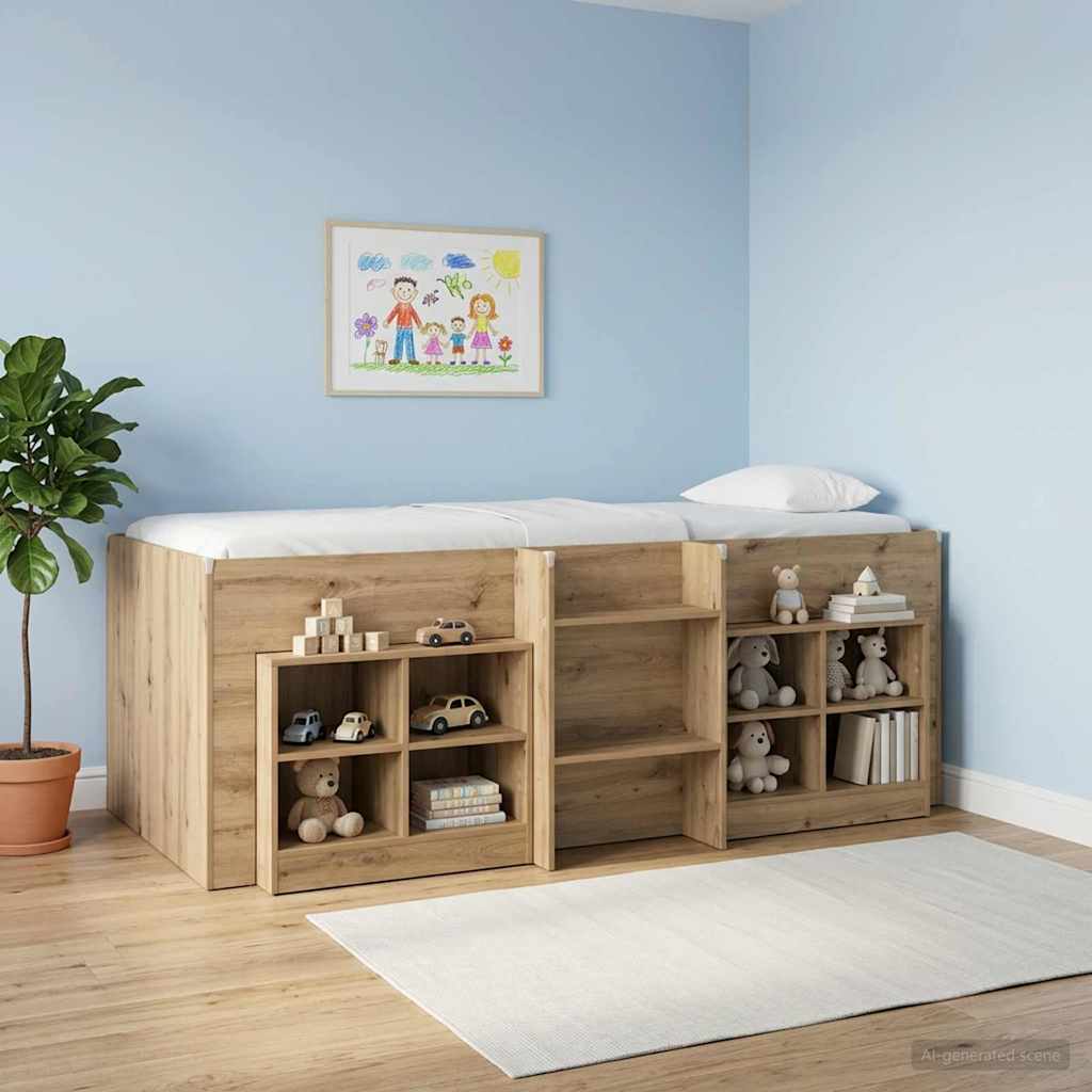vidaXL Hochbett für Kinder 2 pcs Artisan-Eiche 90 x 200 cm