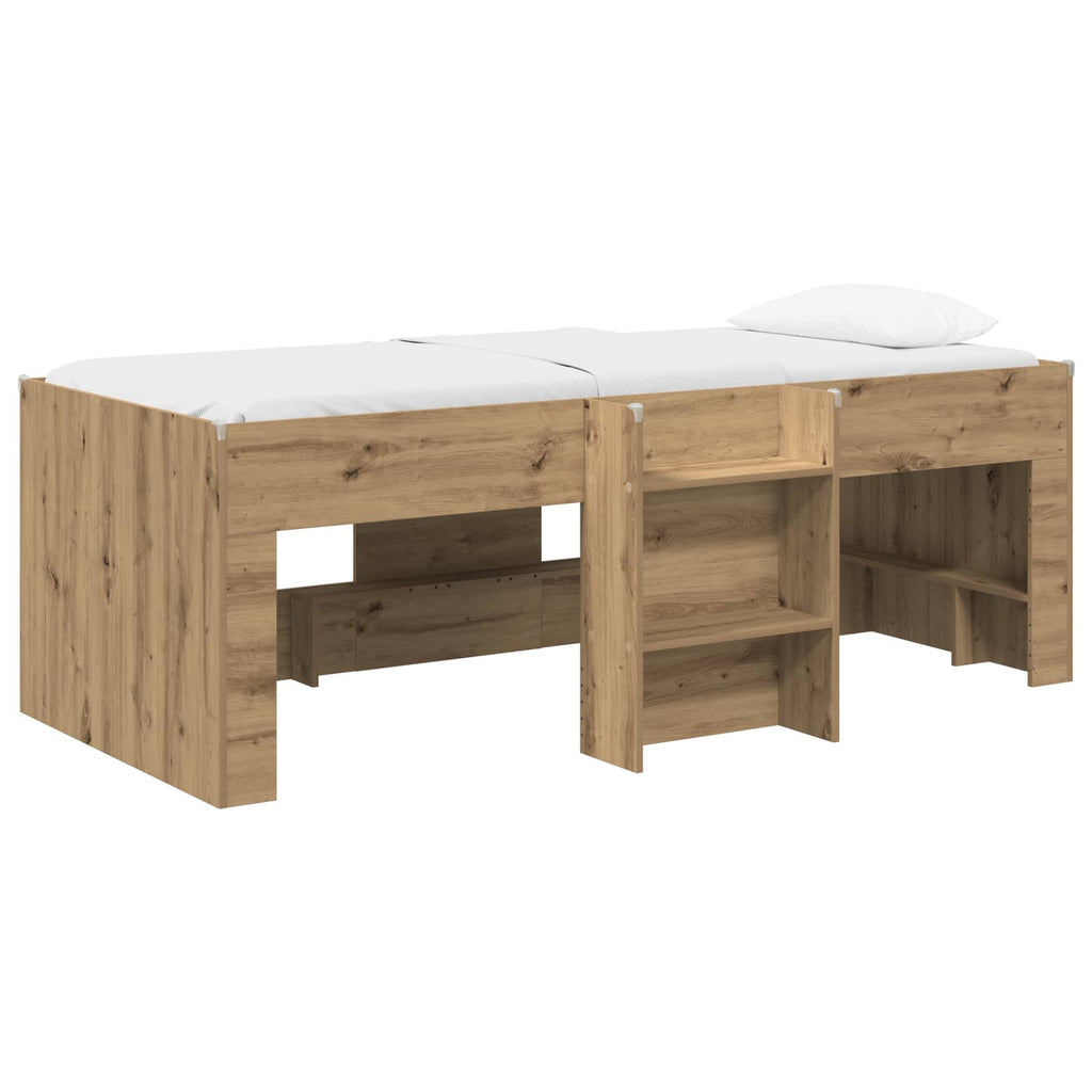 vidaXL Hochbett für Kinder 2 pcs Artisan-Eiche 90 x 200 cm