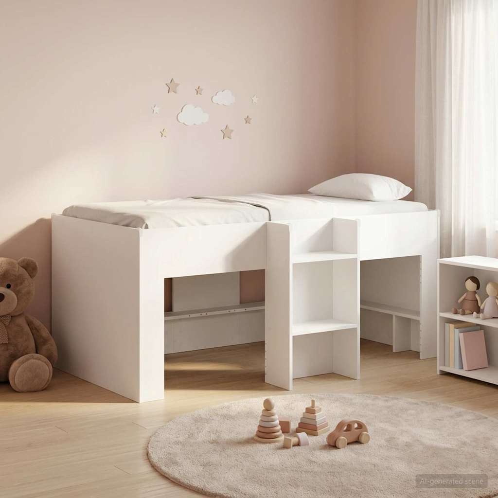 vidaXL Hochbett für Kinder 2 pcs Weiß 163 x 101,1 x 68,5 cm