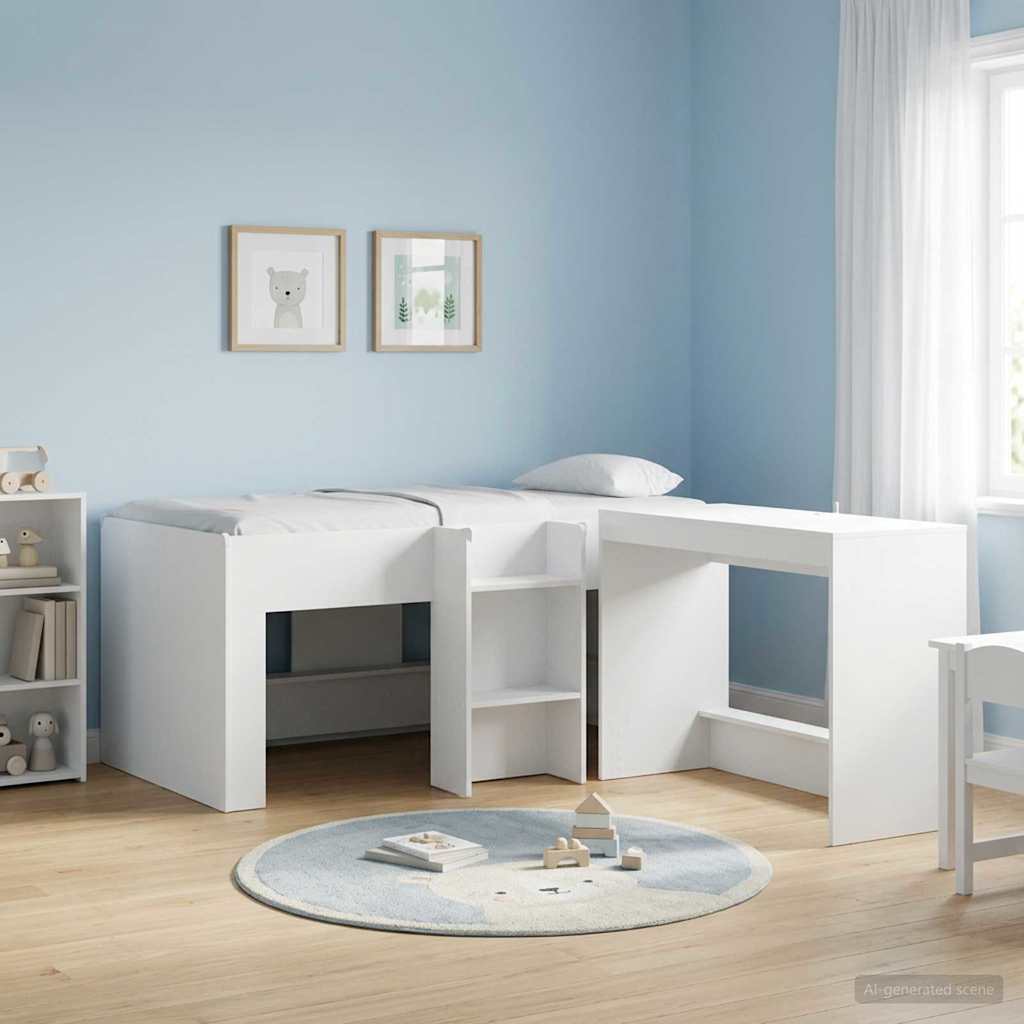 vidaXL Hochbett für Kinder 2 pcs Weiß 163 x 101,1 x 68,5 cm