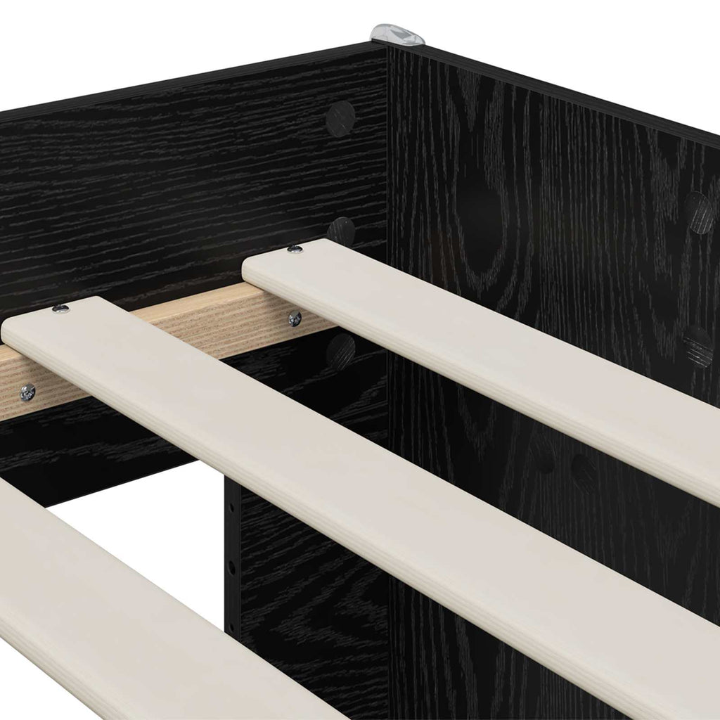 vidaXL Kinderbettgestell mit Stauraum Schwarze Eiche 80 x 200 cm