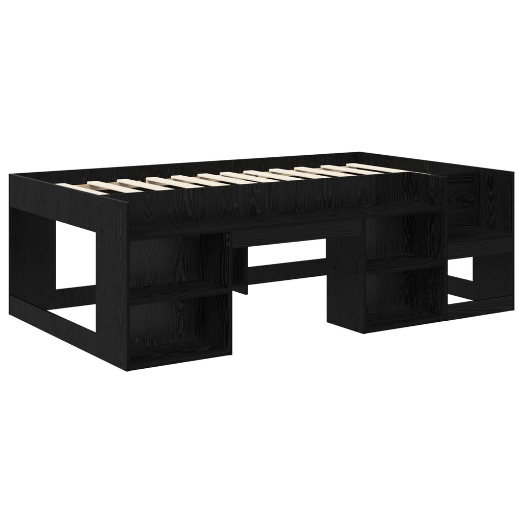vidaXL Kinderbettgestell mit Stauraum Schwarze Eiche 80 x 200 cm