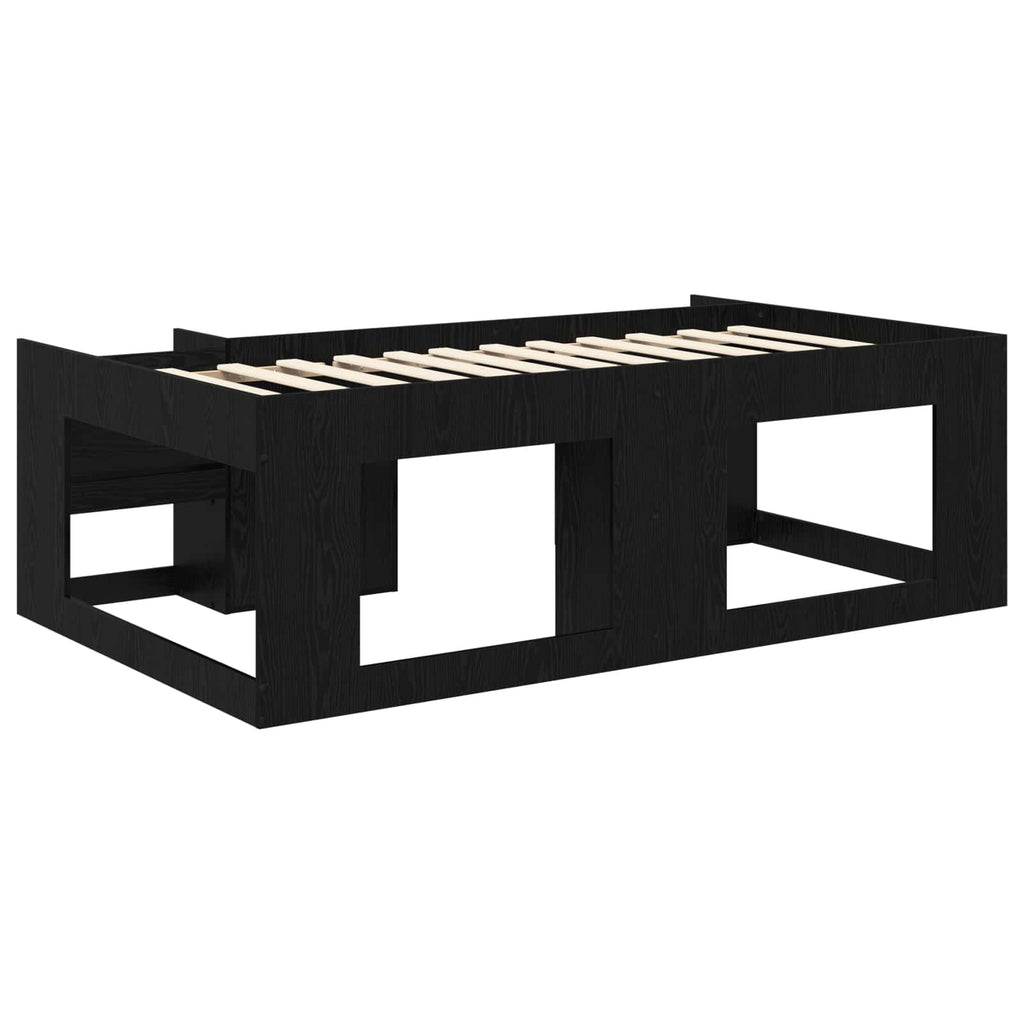 vidaXL Kinderbettgestell mit Stauraum Schwarze Eiche 80 x 200 cm