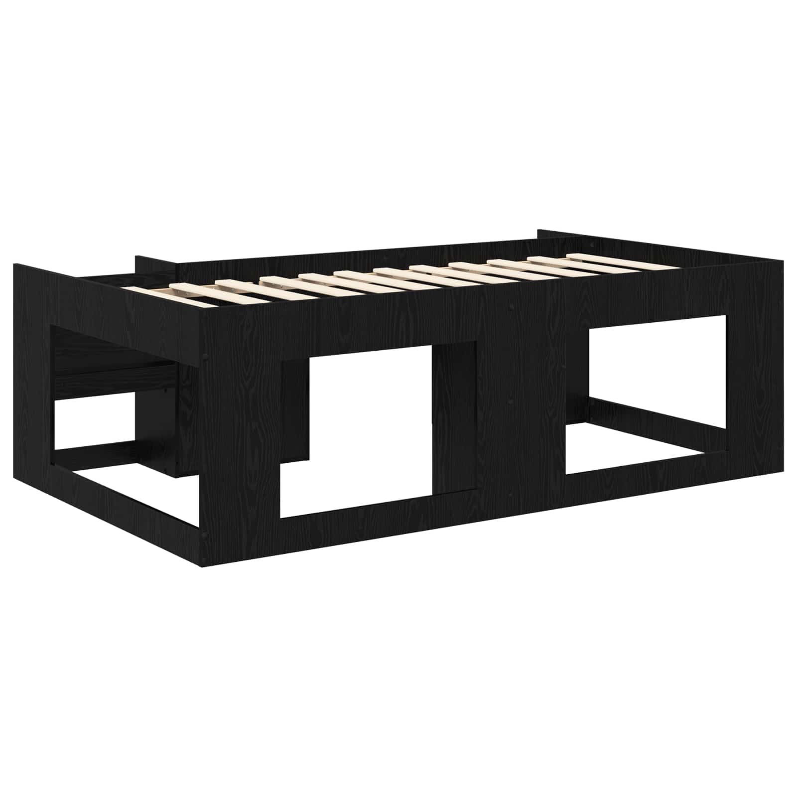 vidaXL Kinderbettgestell mit Stauraum Schwarze Eiche 80 x 200 cm