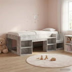 vidaXL Kinderbettgestell mit Stauraum Betongrau 80 x 200 cm