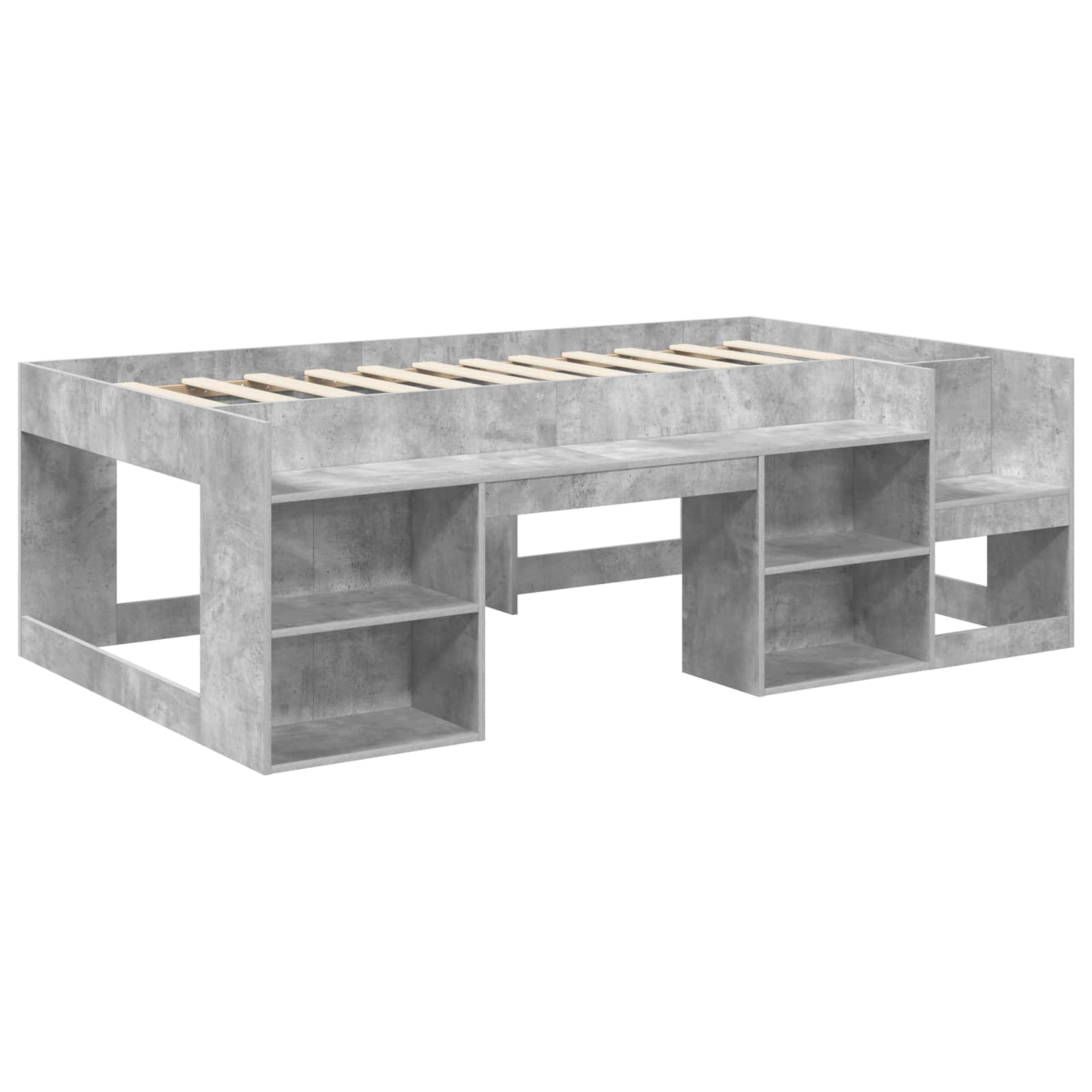 vidaXL Kinderbettgestell mit Stauraum Betongrau 80 x 200 cm