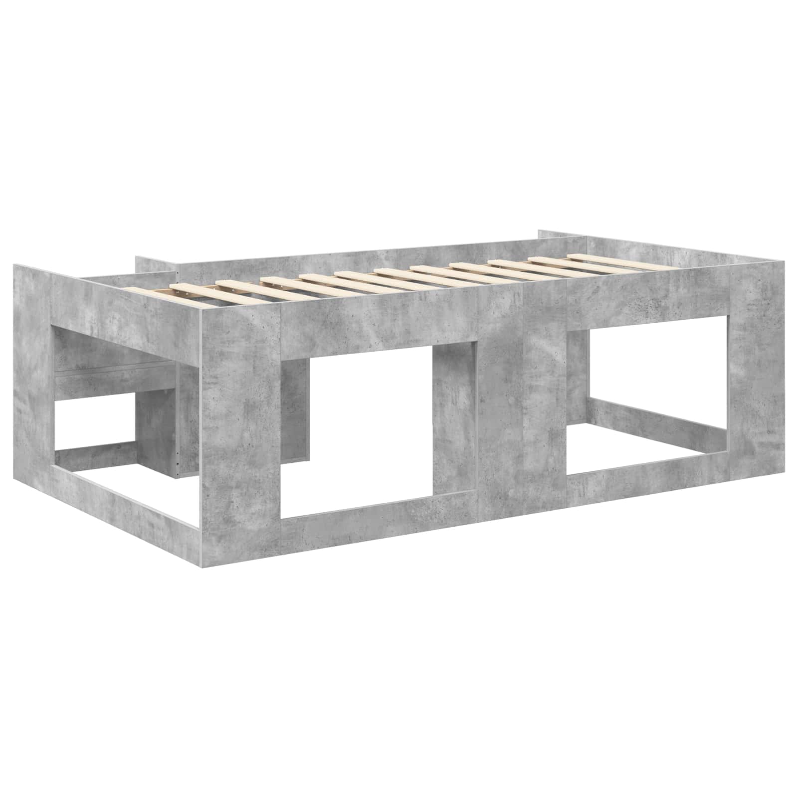 vidaXL Kinderbettgestell mit Stauraum Betongrau 80 x 200 cm