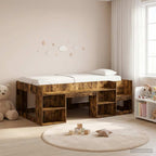 vidaXL Kinderbettgestell mit Stauraum Geräucherte Eiche 80 x 200 cm