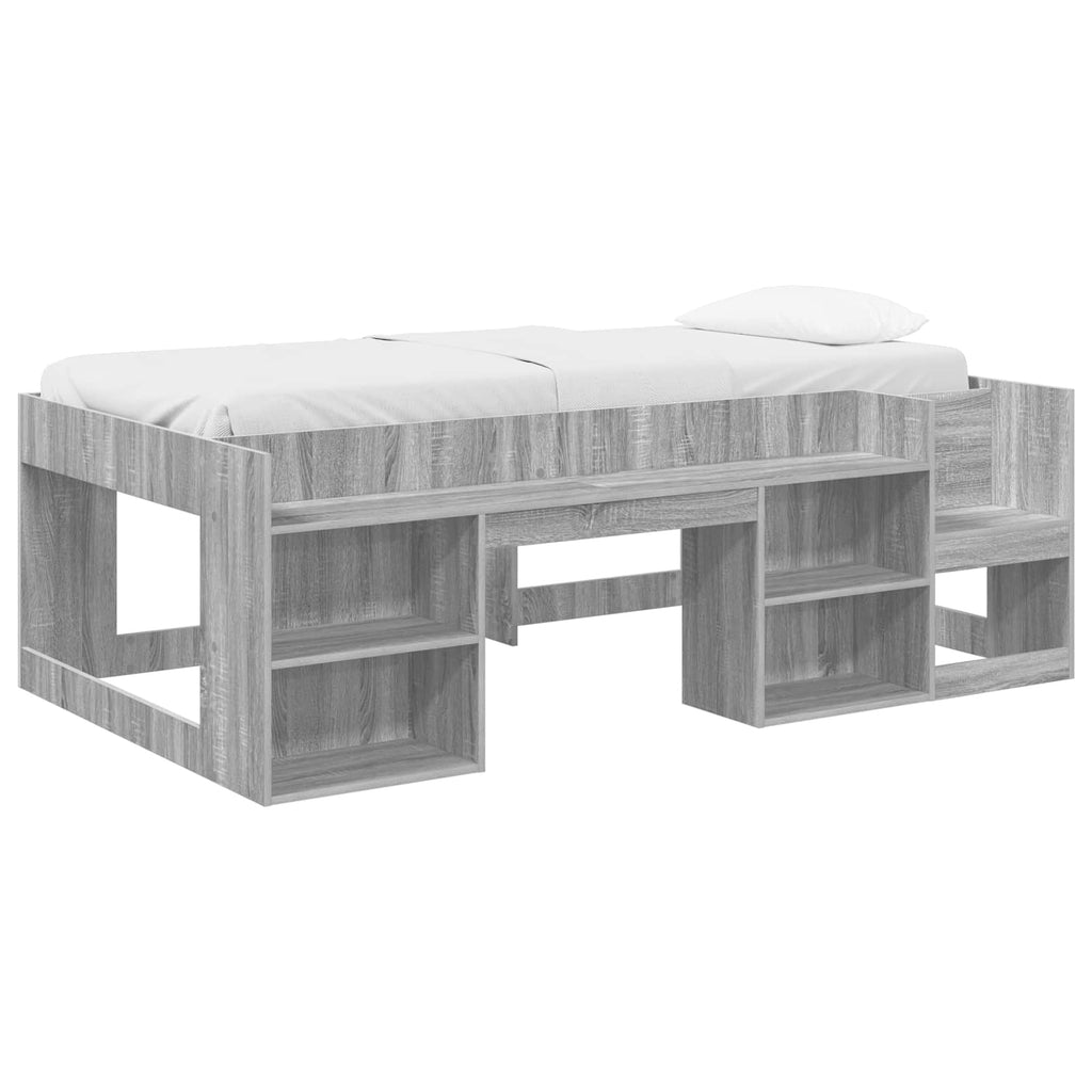 vidaXL Kinderbettgestell mit Stauraum Grau Sonoma 80 x 200 cm