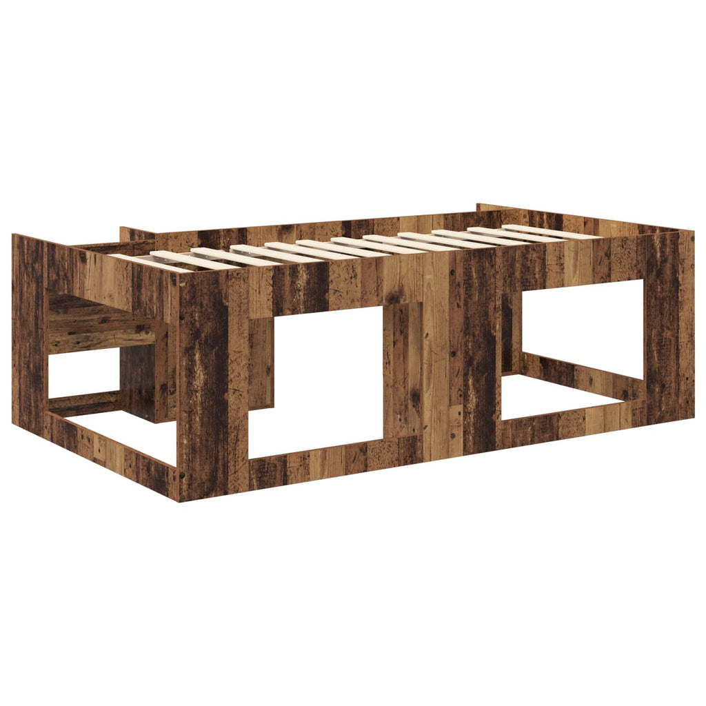 vidaXL Kinderbettgestell mit Stauraum Altholz 80 x 200 cm