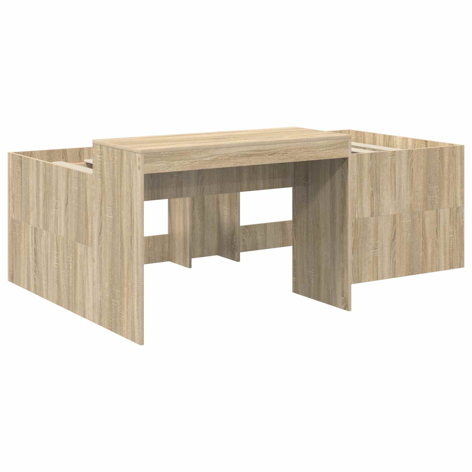 vidaXL Hochbett mit Schreibtisch für Kinder Sonoma-Eiche 80 x 200 cm