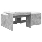 vidaXL Hochbett mit Schreibtisch für Kinder Betongrau 80 x 200 cm
