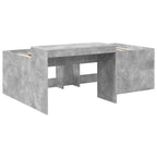 vidaXL Hochbett mit Schreibtisch für Kinder Betongrau 80 x 200 cm