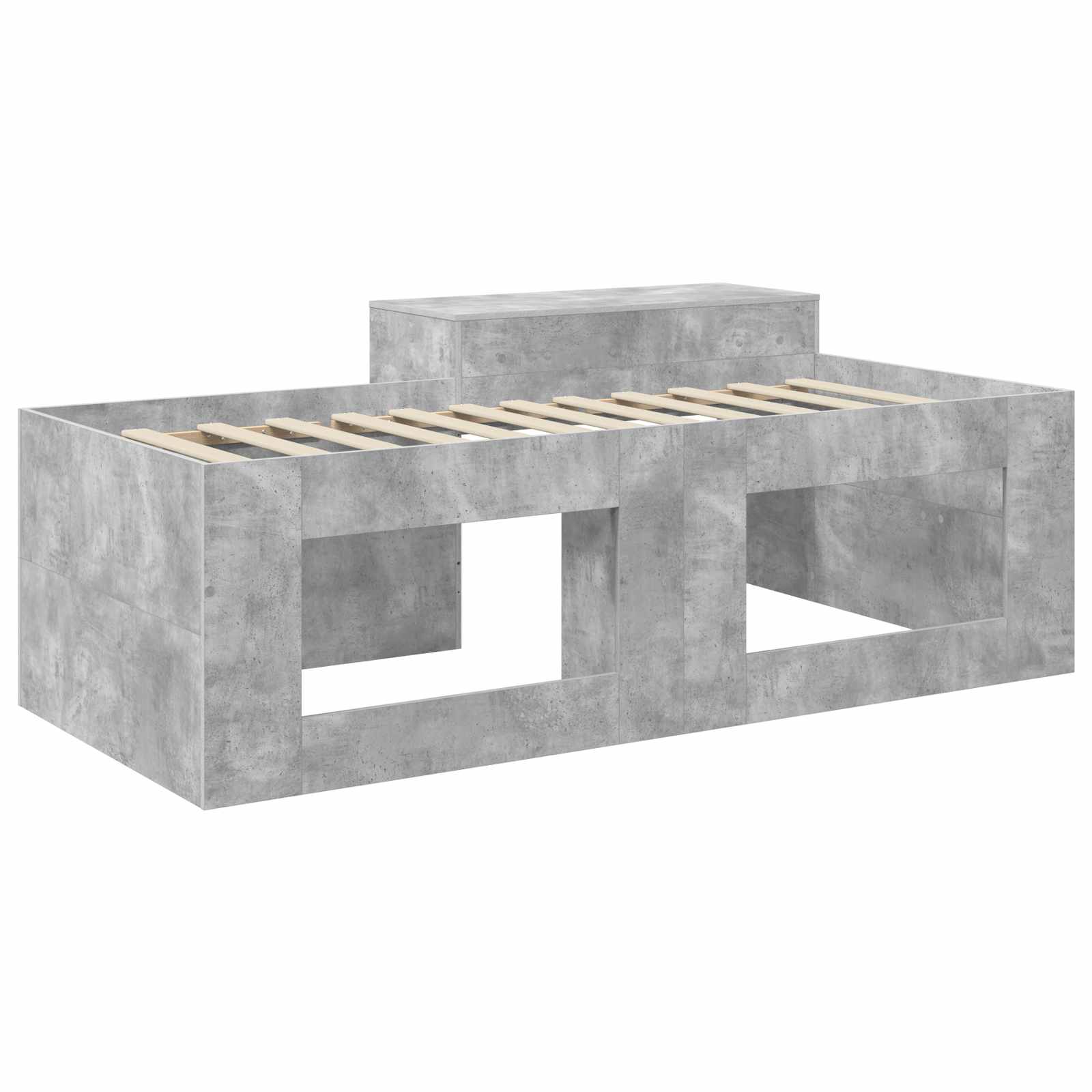 vidaXL Hochbett mit Schreibtisch für Kinder Betongrau 80 x 200 cm