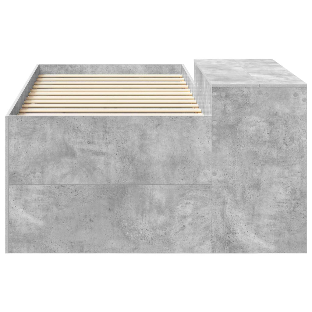 vidaXL Hochbett mit Schreibtisch für Kinder Betongrau 80 x 200 cm