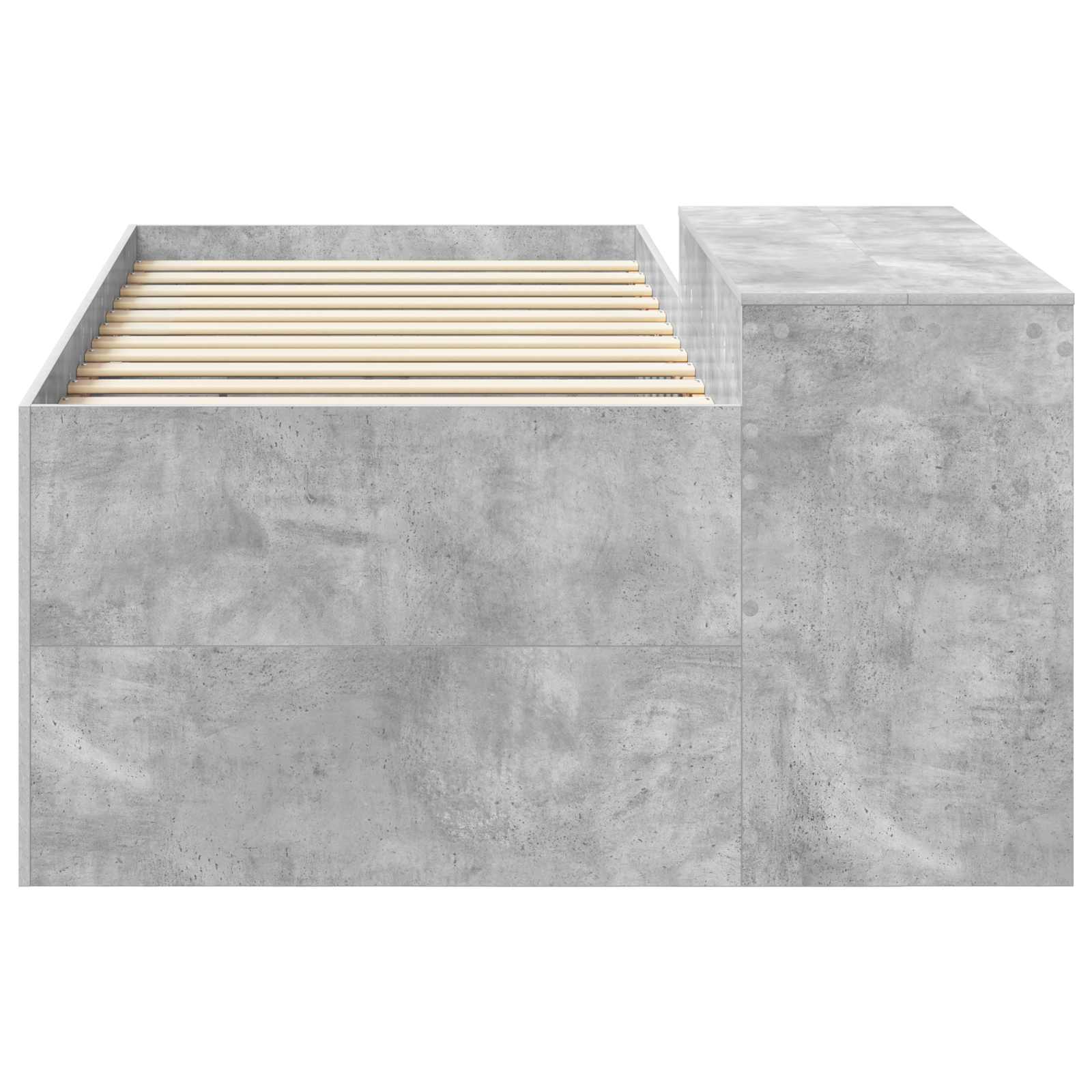 vidaXL Hochbett mit Schreibtisch für Kinder Betongrau 80 x 200 cm