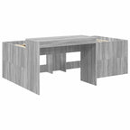 vidaXL Hochbett mit Schreibtisch für Kinder Grau Sonoma 80 x 200 cm
