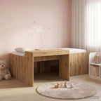 vidaXL Hochbett mit Schreibtisch für Kinder Artisan-Eiche 80 x 200 cm