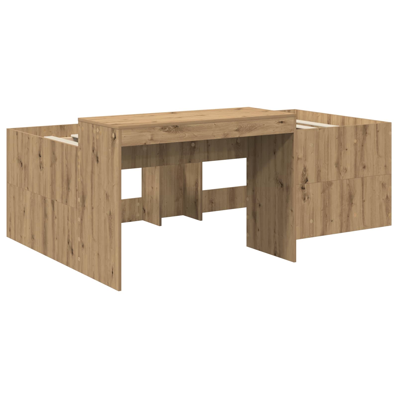 vidaXL Hochbett mit Schreibtisch für Kinder Artisan-Eiche 80 x 200 cm