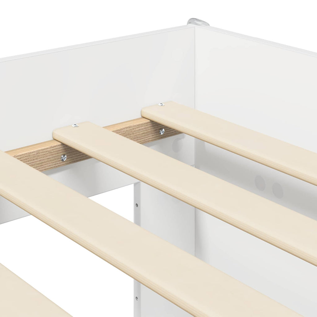 vidaXL Hochbett mit Schreibtisch für Kinder Weiß Holzwerkstoff