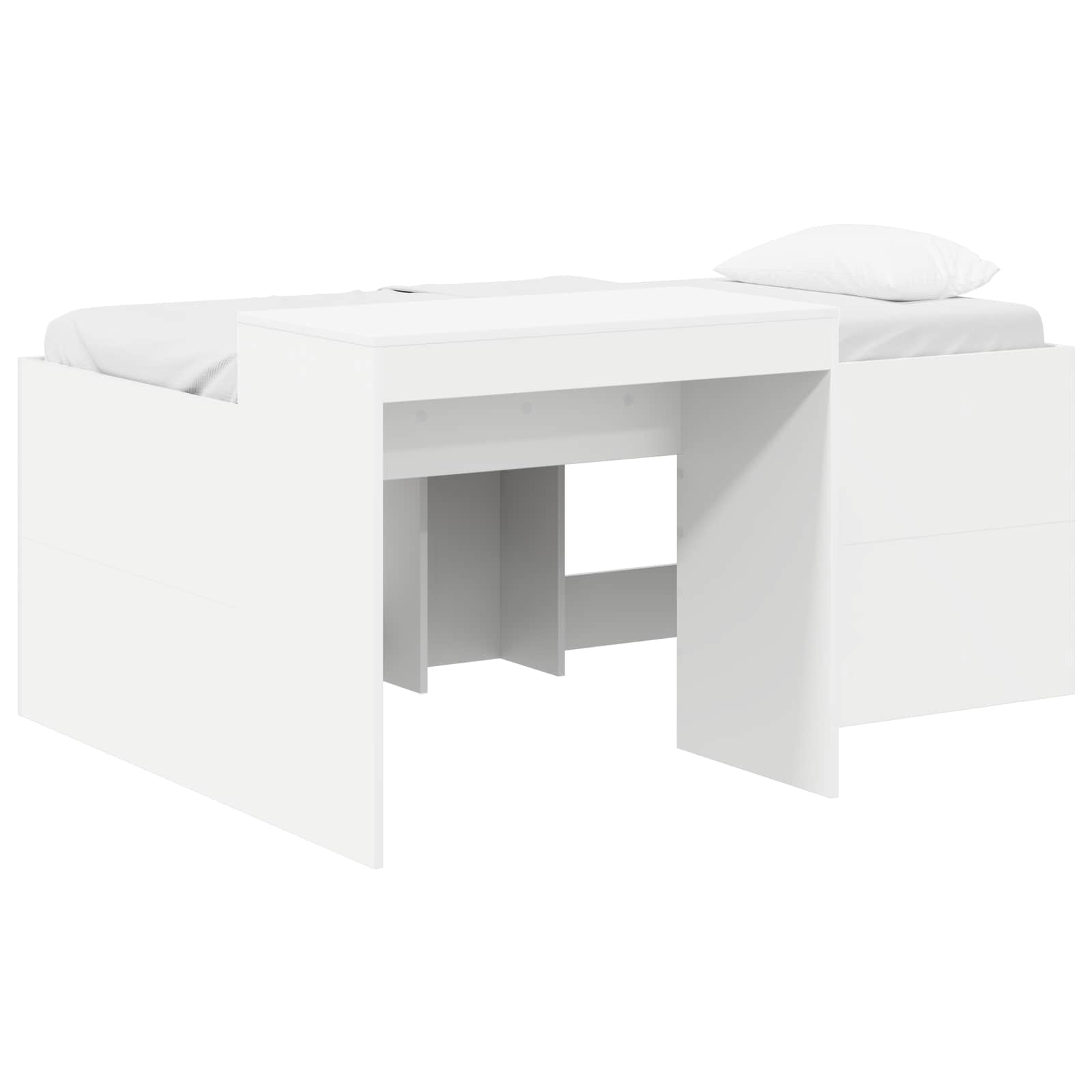 vidaXL Hochbett mit Schreibtisch für Kinder Weiß Holzwerkstoff