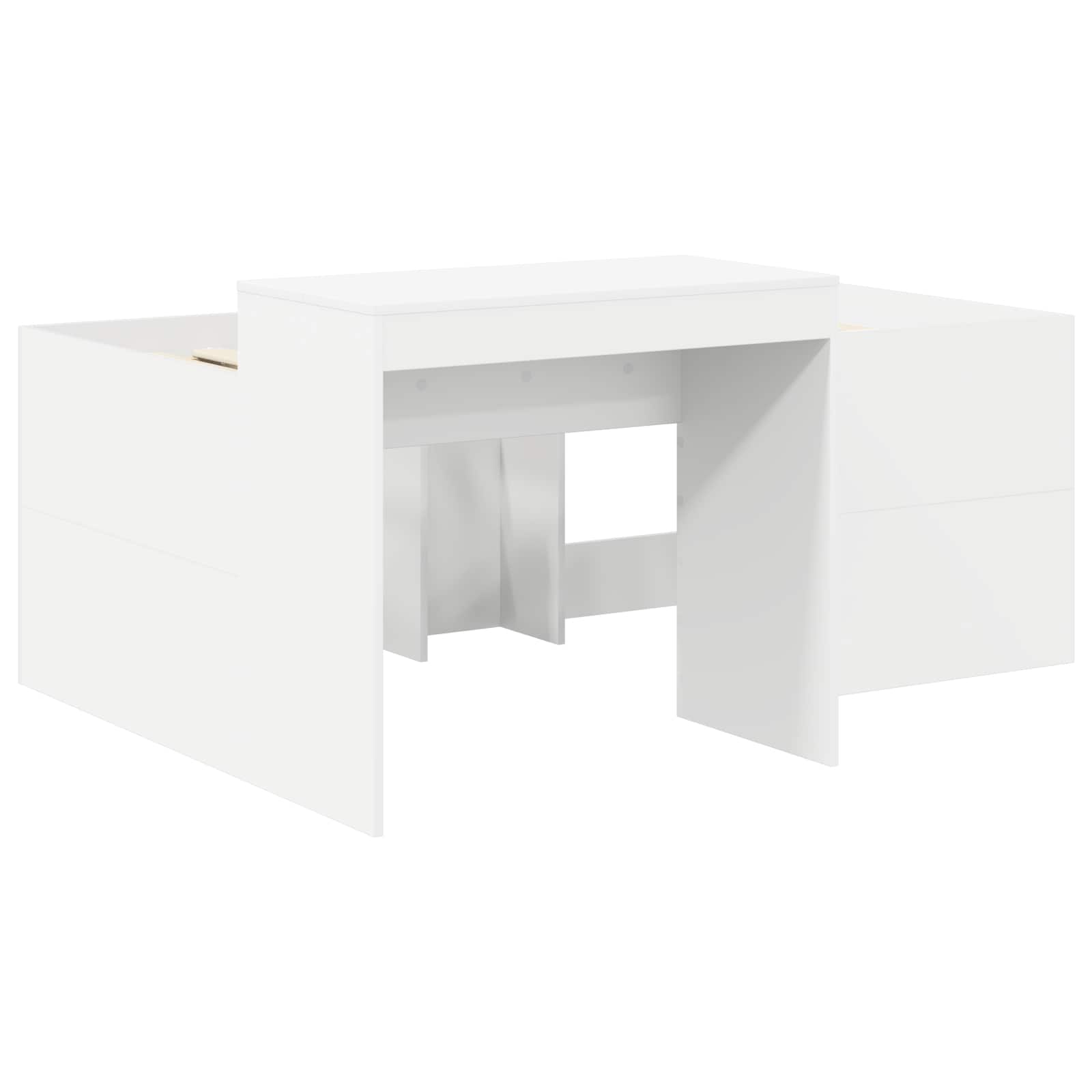 vidaXL Hochbett mit Schreibtisch für Kinder Weiß Holzwerkstoff
