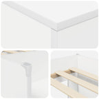 vidaXL Loft Bettgestell mit Schrank mit Tür 3 pcs Weiß Holzwerkstoff