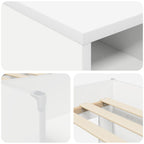 vidaXL Loft Bettgestell mit Schrank mit Regal 3 pcs Weiß Holzwerkstoff