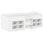 vidaXL Loft Bettgestell mit Schrank mit Regal 3 pcs Weiß Holzwerkstoff