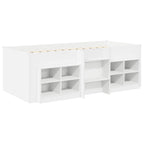 vidaXL Loft Bettgestell mit Schrank mit Regal 3 pcs Weiß Holzwerkstoff