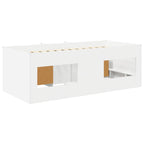 vidaXL Loft Bettgestell mit Schrank mit Regal 3 pcs Weiß Holzwerkstoff