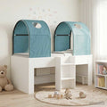 vidaXL Bett mit Tunnel 4 pcs Weiß und Hellblau Holzwerkstoff