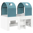 vidaXL Bett mit Tunnel 4 pcs Weiß und Hellblau Holzwerkstoff