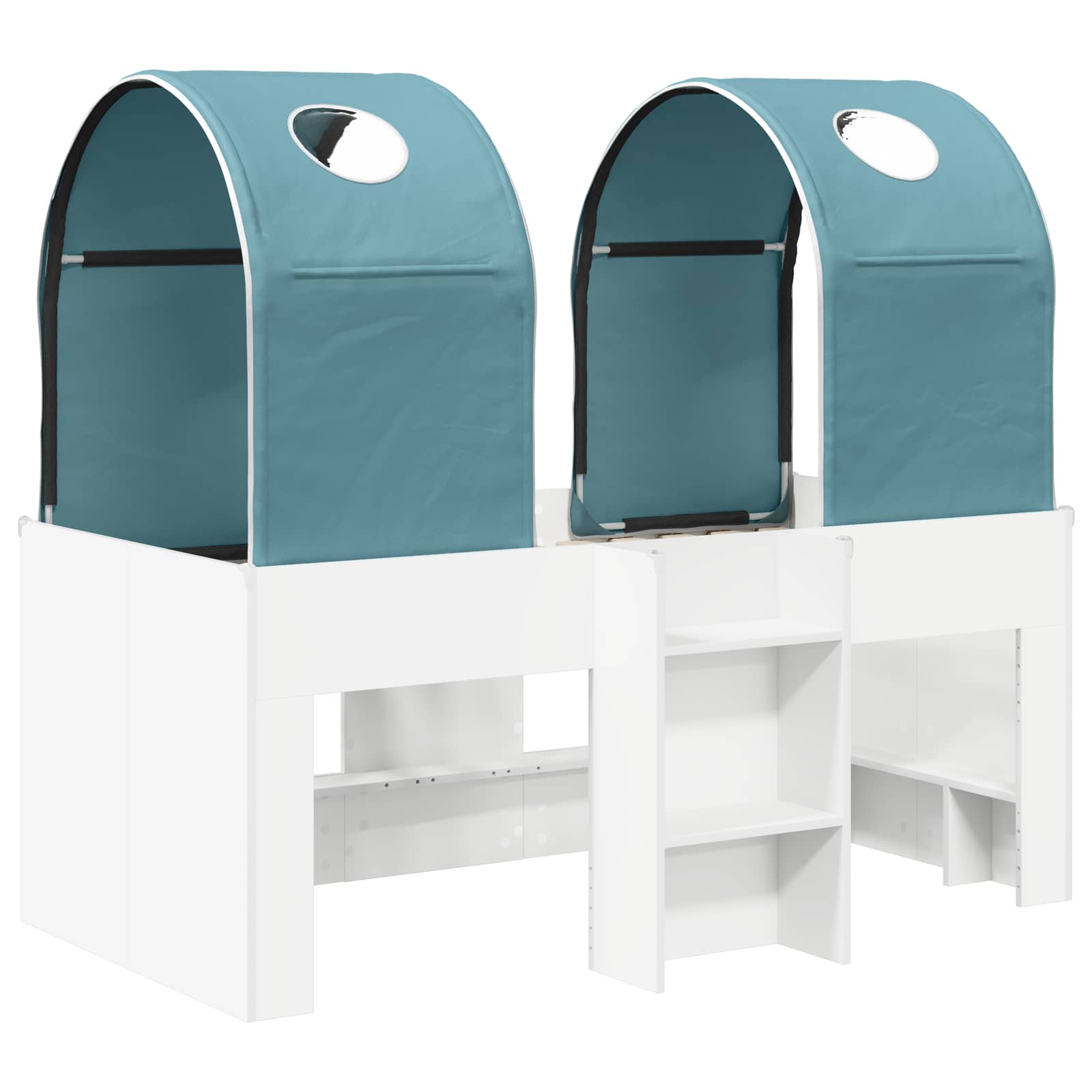 vidaXL Bett mit Tunnel 4 pcs Weiß und Hellblau Holzwerkstoff