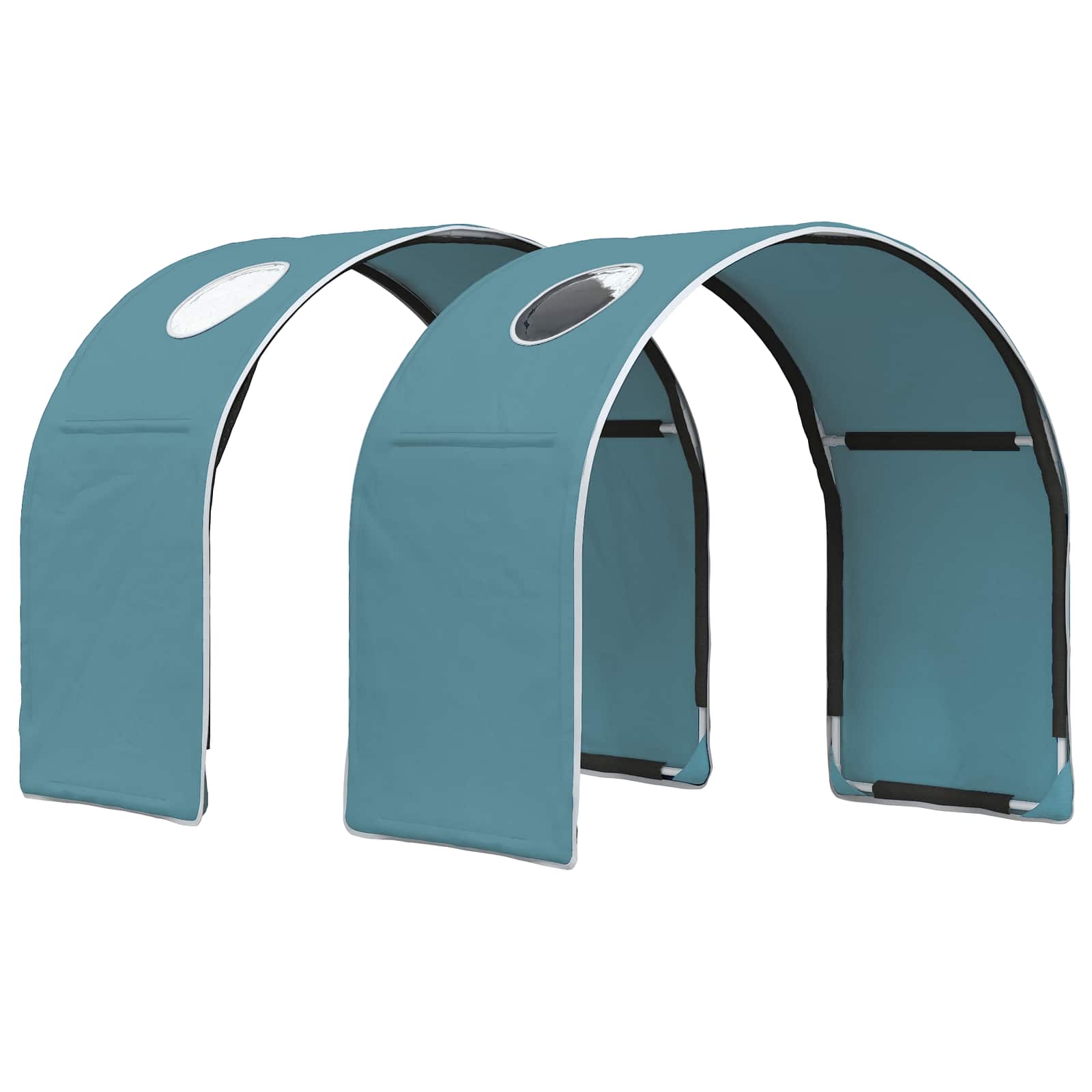 vidaXL Bett mit Tunnel 4 pcs Weiß und Hellblau Holzwerkstoff