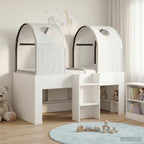 vidaXL Bett mit Tunnel 4 pcs Weiß Holzwerkstoff