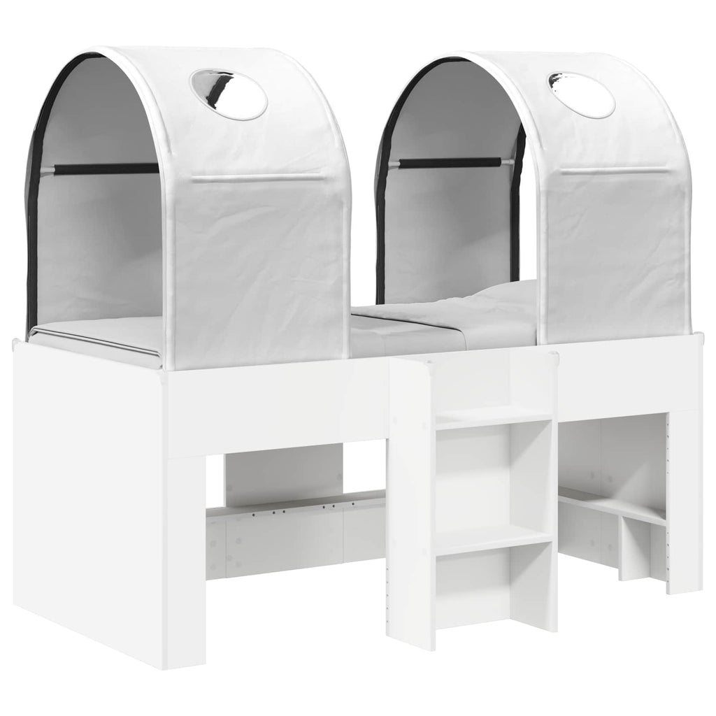 vidaXL Bett mit Tunnel 4 pcs Weiß Holzwerkstoff
