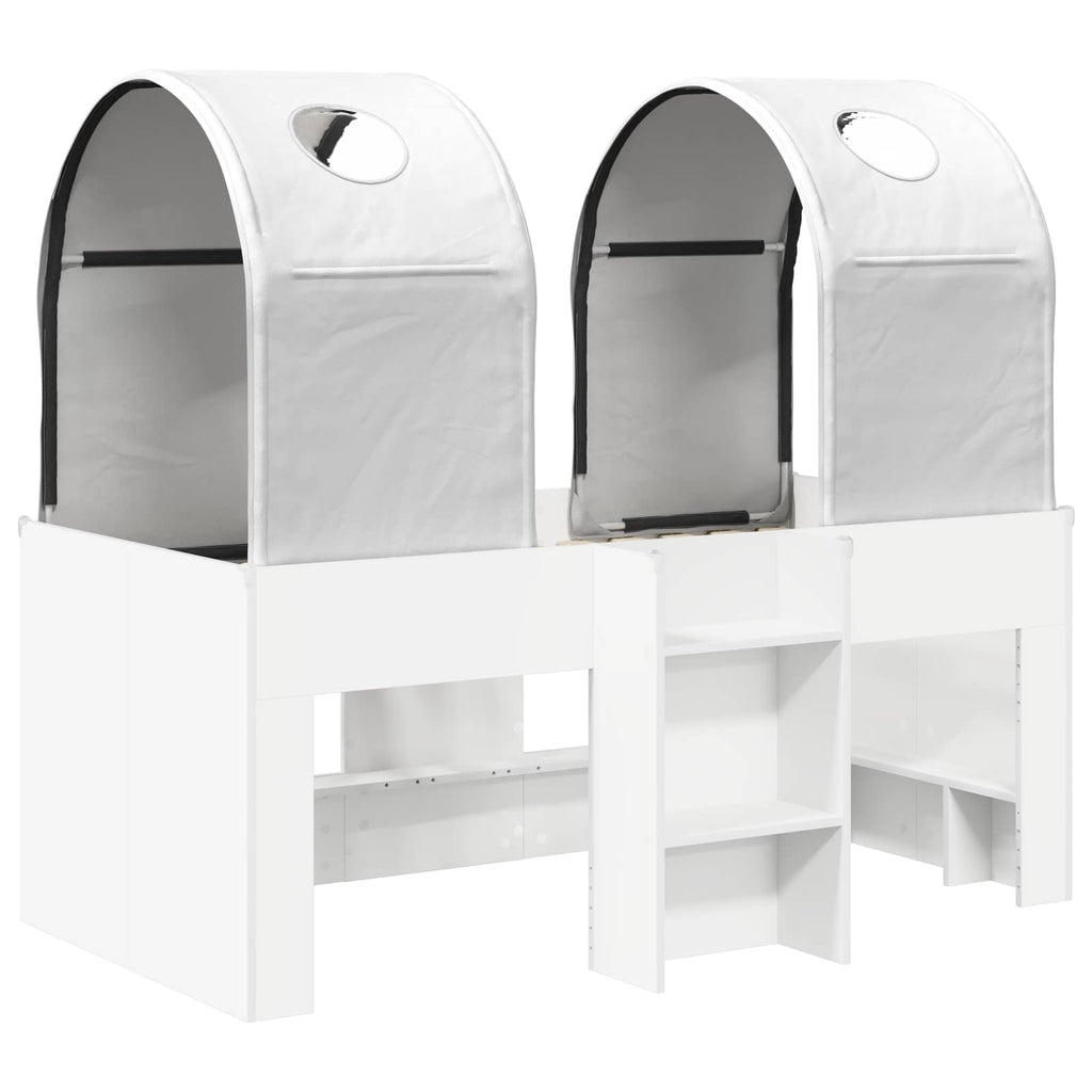 vidaXL Bett mit Tunnel 4 pcs Weiß Holzwerkstoff