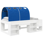 vidaXL Hochbett für Kinder mit Stauraum Weiß und Blau Holzwerkstoff