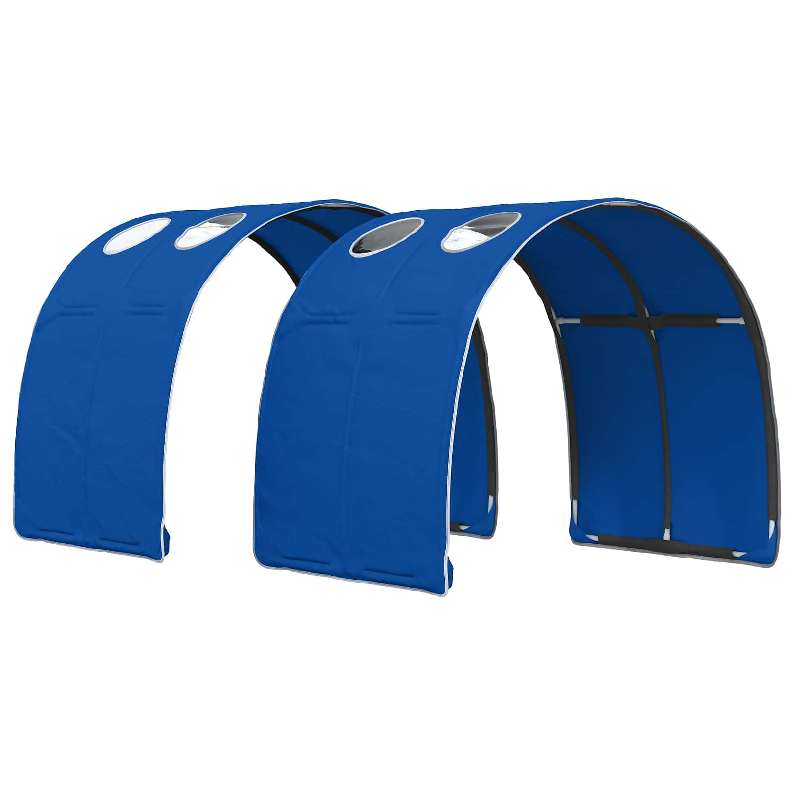 vidaXL Hochbett für Kinder mit Stauraum Weiß und Blau Holzwerkstoff