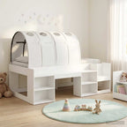 vidaXL Hochbett für Kinder mit Stauraum Weiß Holzwerkstoff