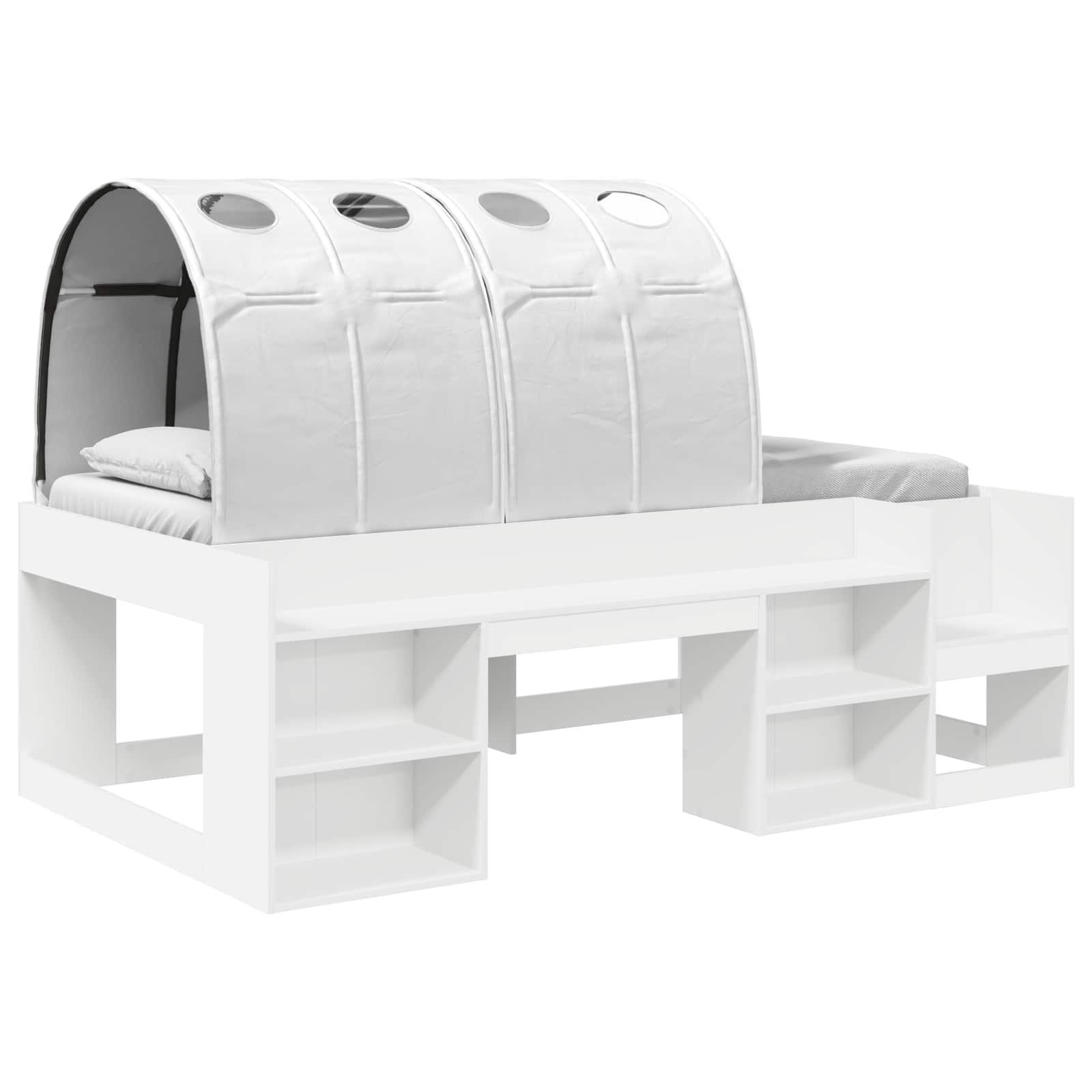 vidaXL Hochbett für Kinder mit Stauraum Weiß Holzwerkstoff