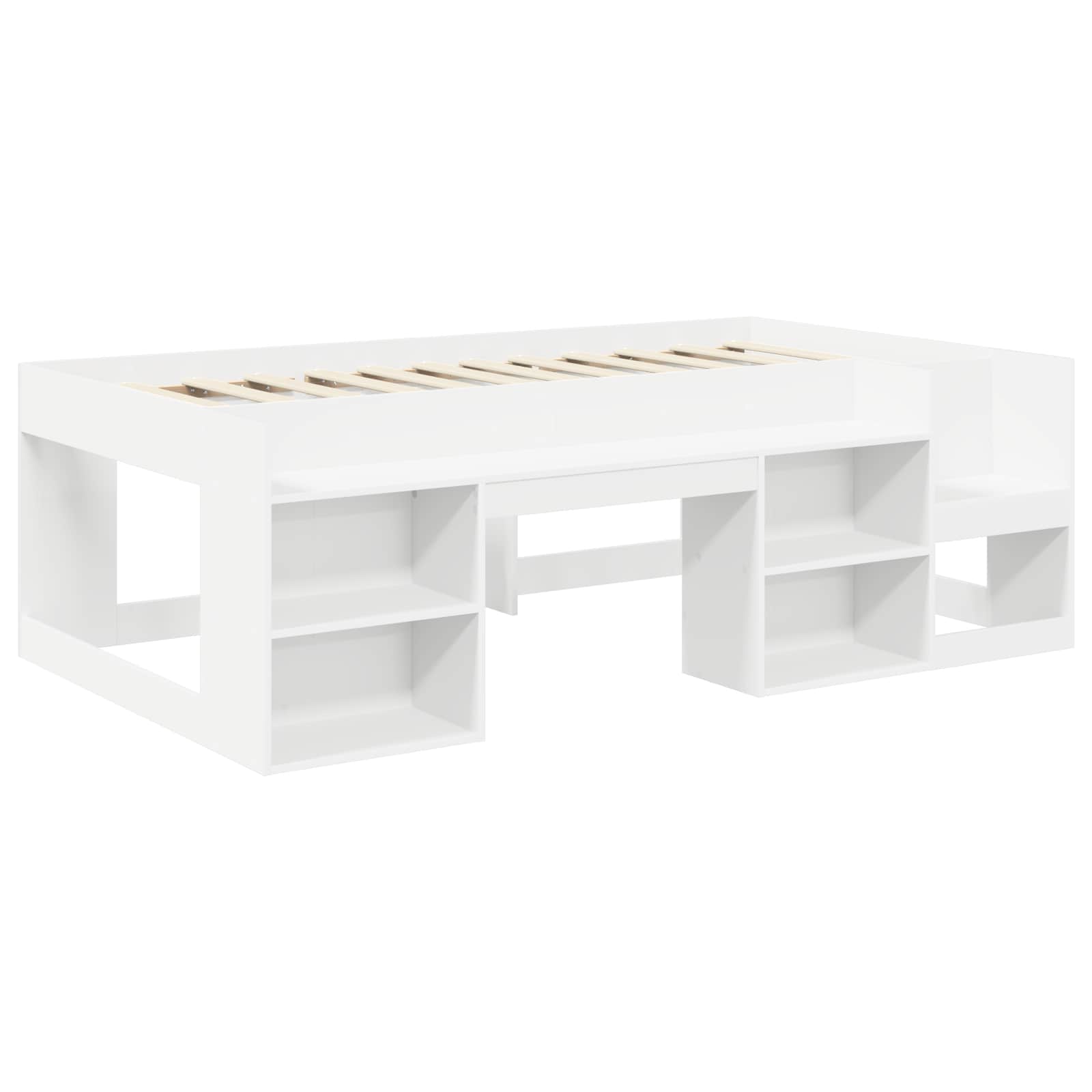 vidaXL Hochbett für Kinder mit Stauraum Weiß Holzwerkstoff